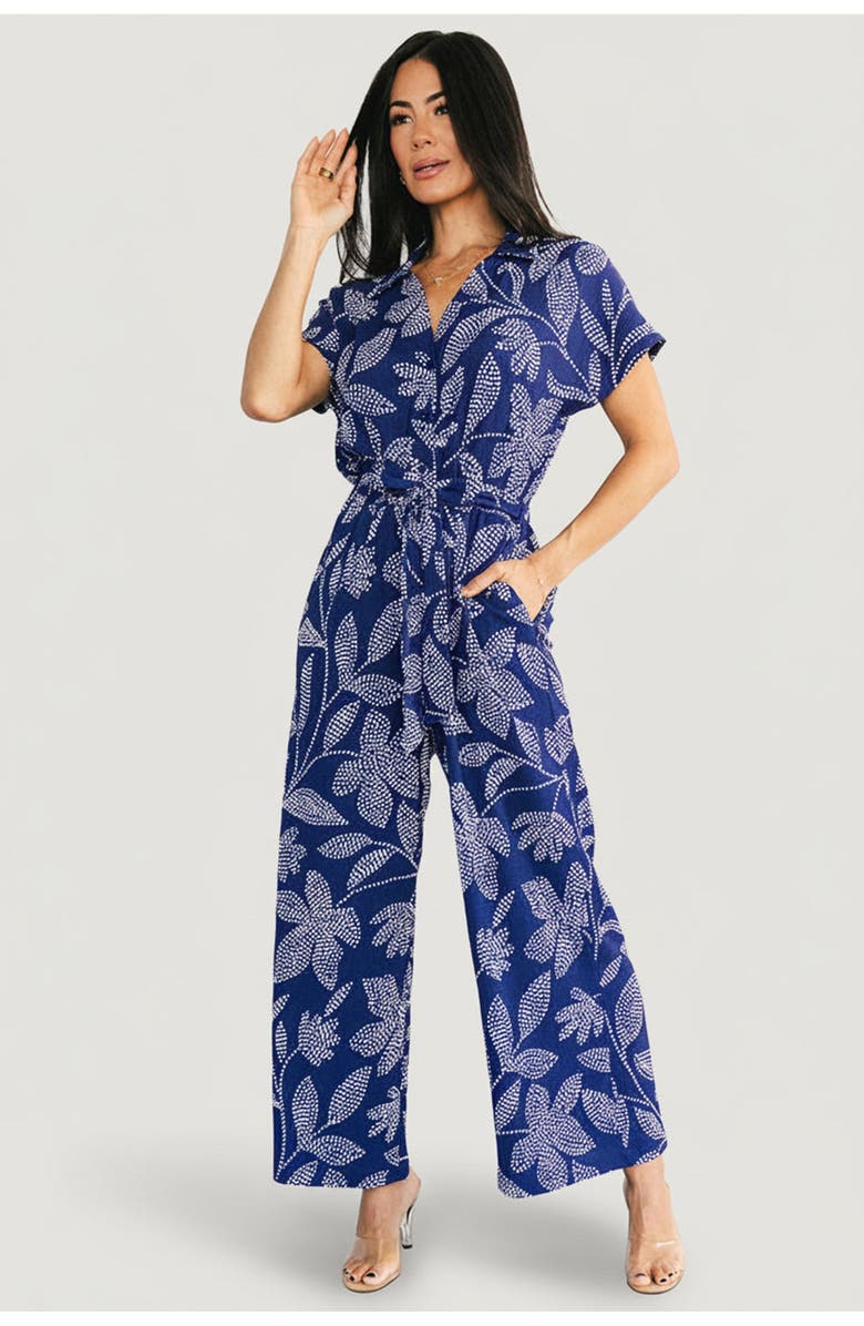 Baltic Børn Costa Jumpsuit, Main, color, Blue Print