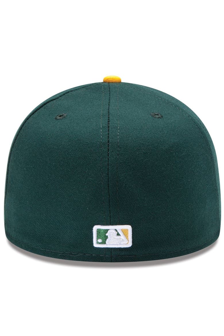 Men's New Era Green/Yellow Oakland Athletics Home Authentic Collection On-Field 59FIFTY Fitted Hat, Alternate, color, GREEN