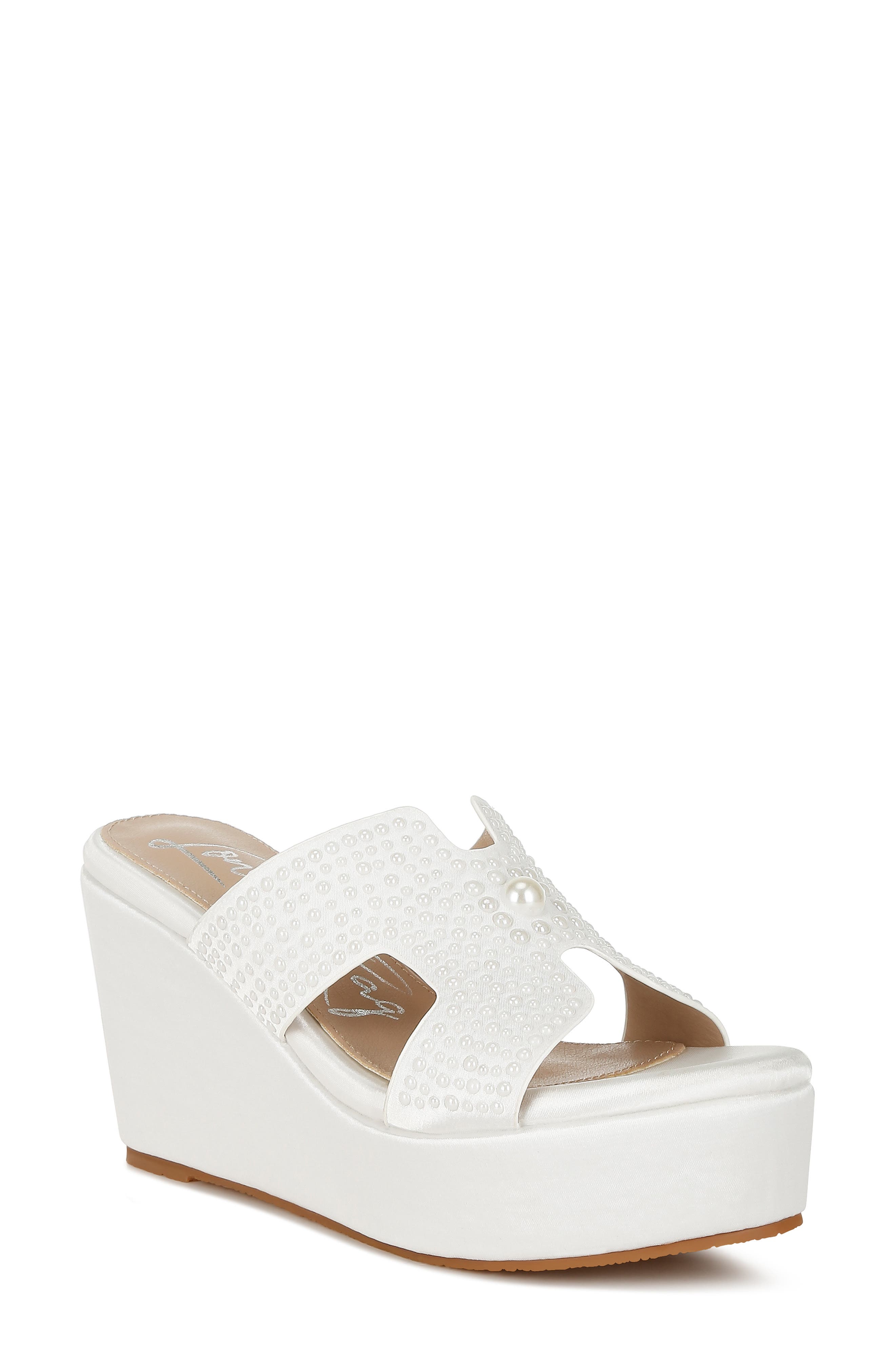 LONDON RAG Renier Platform Wedge Sandal, Main, color, White
