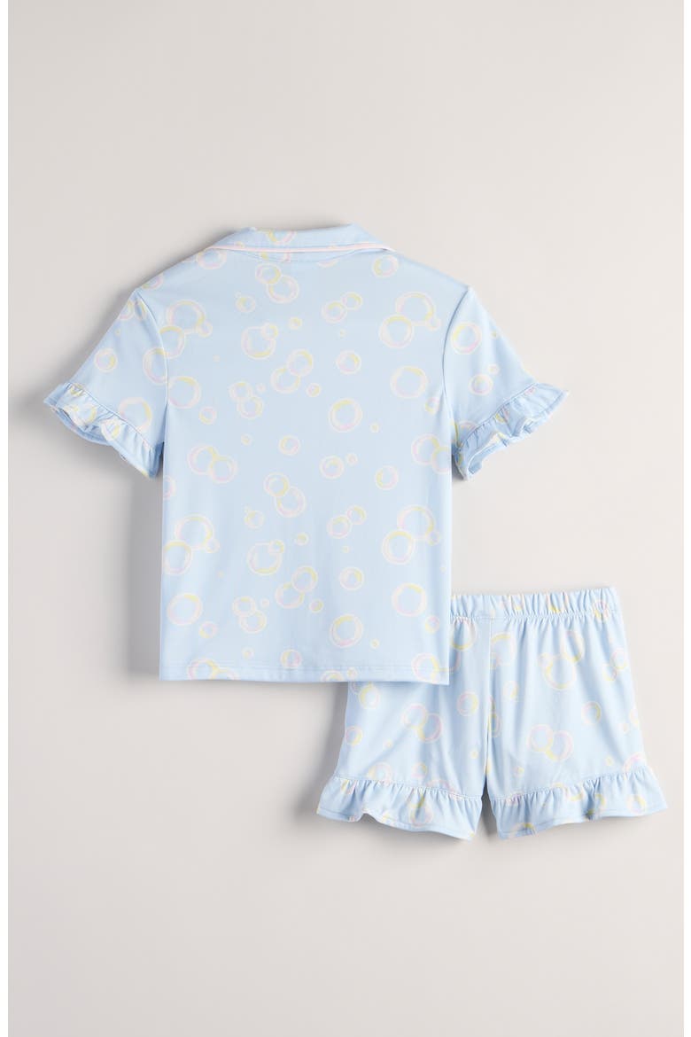 Kids' Ruffle Short Pajamas, Alternate, color, PURPLE SWEET BUBBLES