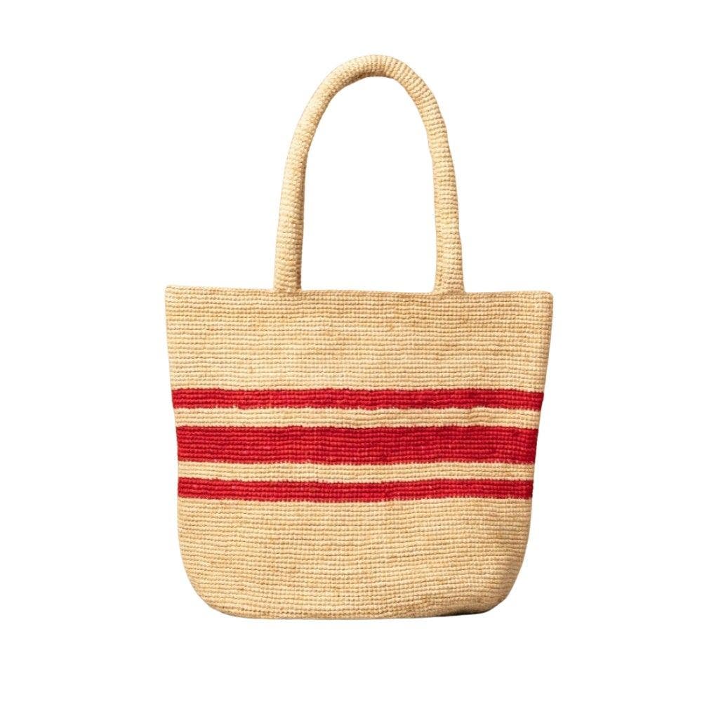 indego africa Sylvanie Beach Tote, Main, color, Red Striped