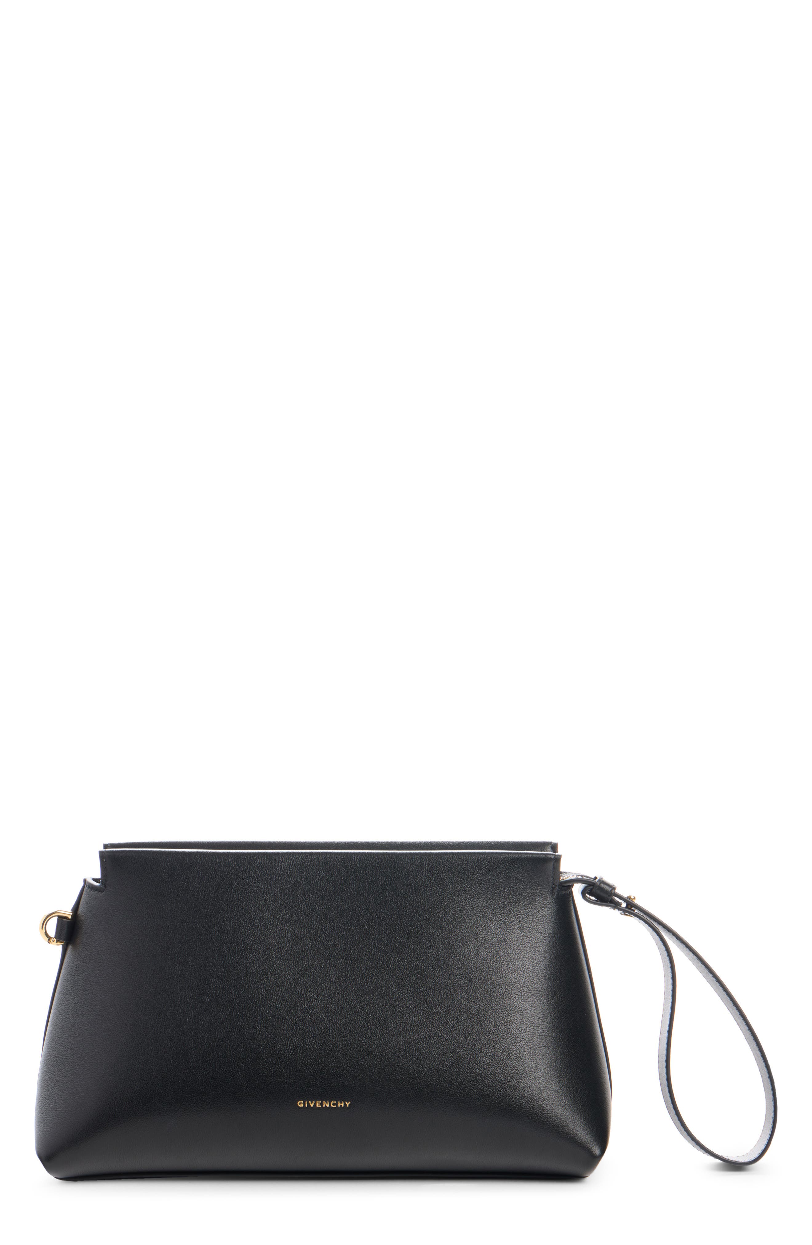 Givenchy Day Leather Pouch, Main, color, Black
