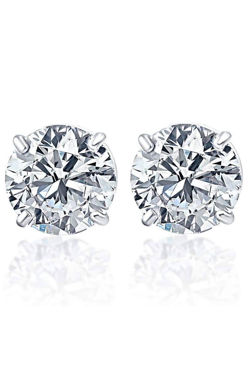 Platinum 2Ct TW Round Cut Diamond Studs Lab Grown, Main, color, Platinum