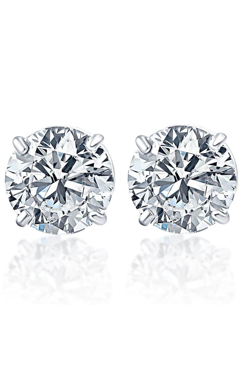 Bliss Diamond Platinum 2Ct TW Round Cut Diamond Studs Lab Grown, Main, color, Platinum