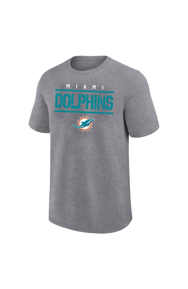 FANATICS Men's Fanatics Heather Gray Miami Dolphins Big & Tall Top Notch T-Shirt, Alternate, color, Heather Gray
