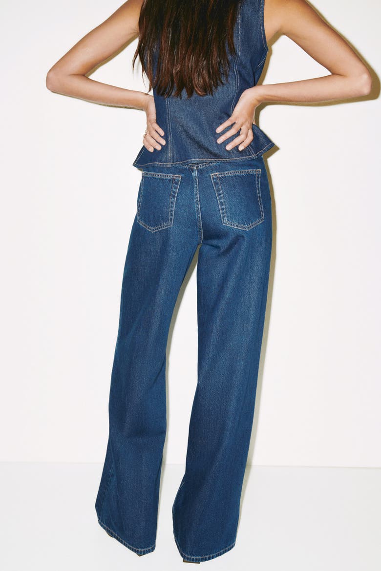 Wide Ultra High Jeans, Alternate, color, Dark denim blue