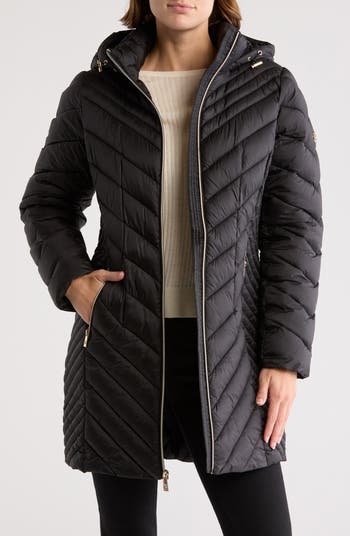 Michael Kors Hooded Chevron Quilted Long Puffer Jacket Nordstromrack