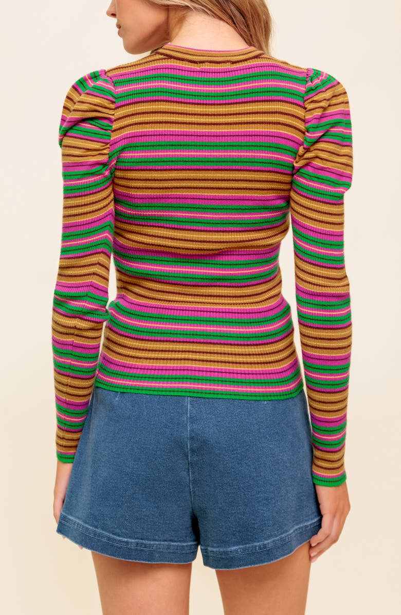 FLYING TOMATO Stripe Sweater, Alternate, color, Pink Green