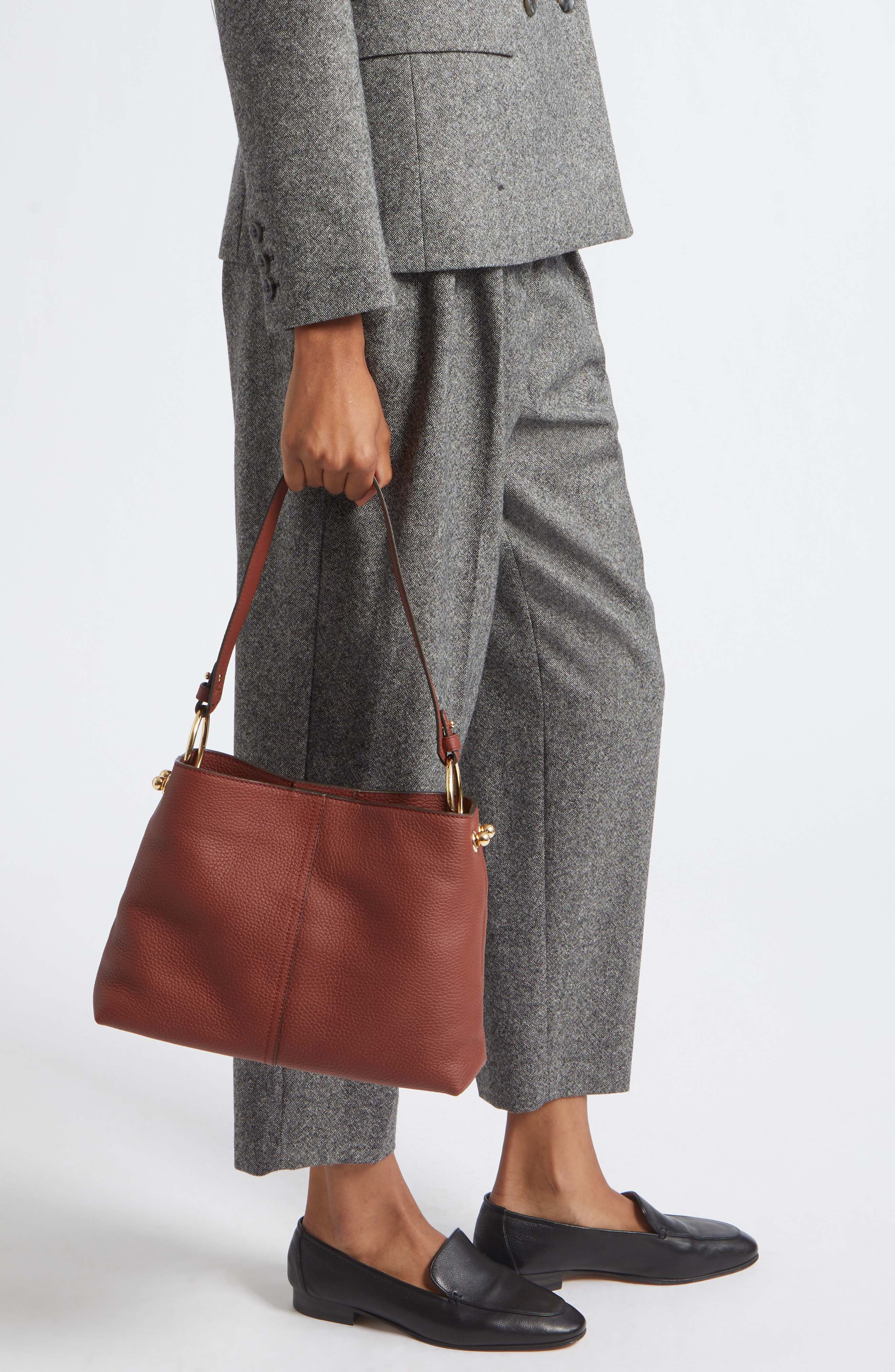 Lana Leather Hobo Bag, Alternate, color, WALNUT