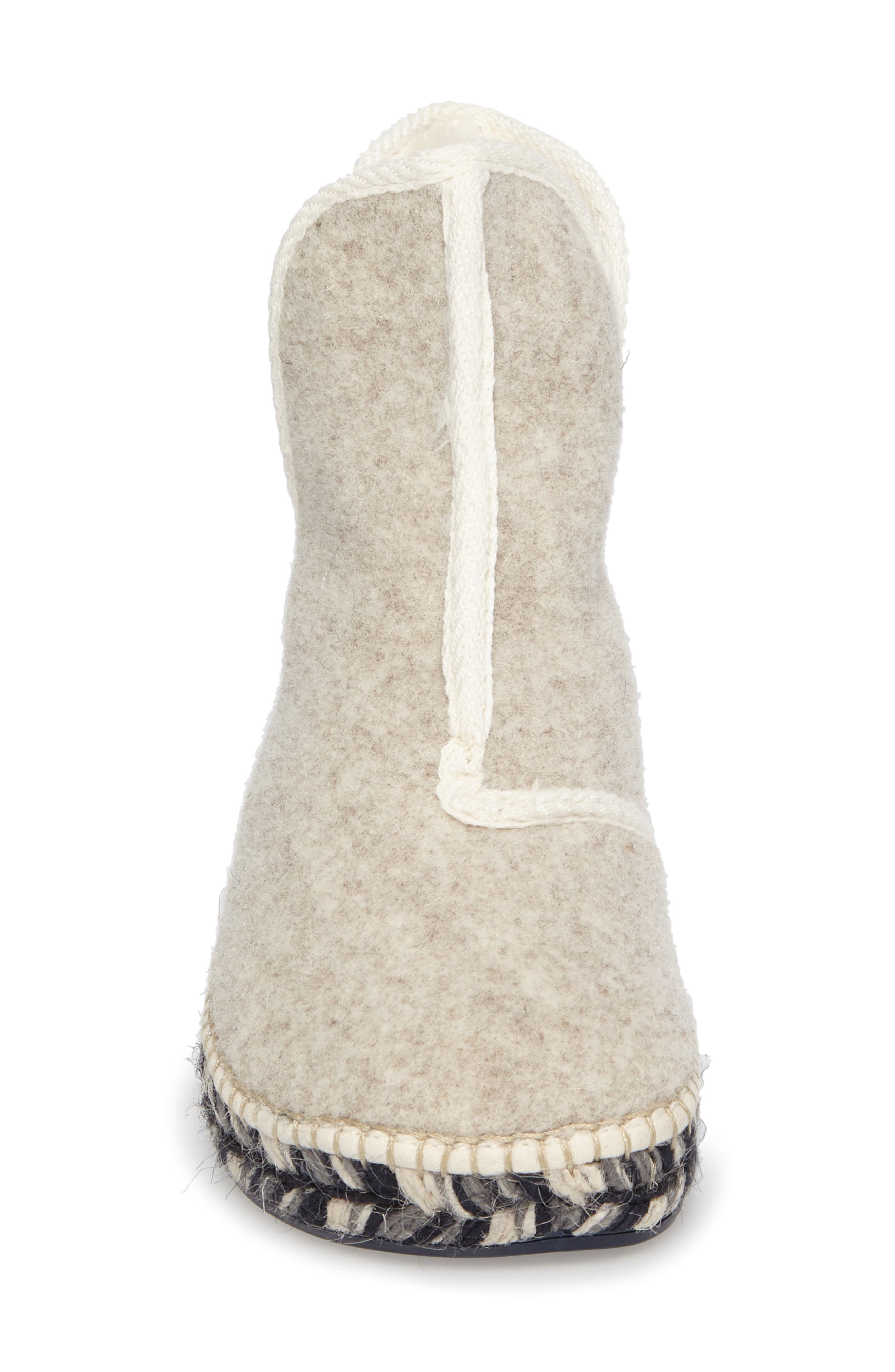 Toni Pons Espadrille Platform Bootie with Faux Fur Lining, Alternate, color, Ecru Felt