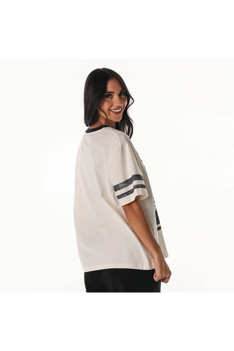 Women's The Wild Collective  Cream Dallas Cowboys Vintage Drop Shoulder Oversized Boyfriend T-Shirt, Alternate, color, Cream