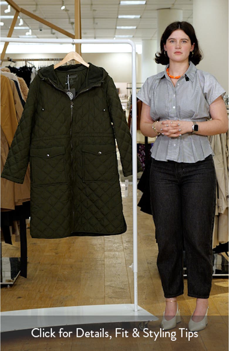 Diamond Quilted Hooded Puffer Coat, sales video thumbnail