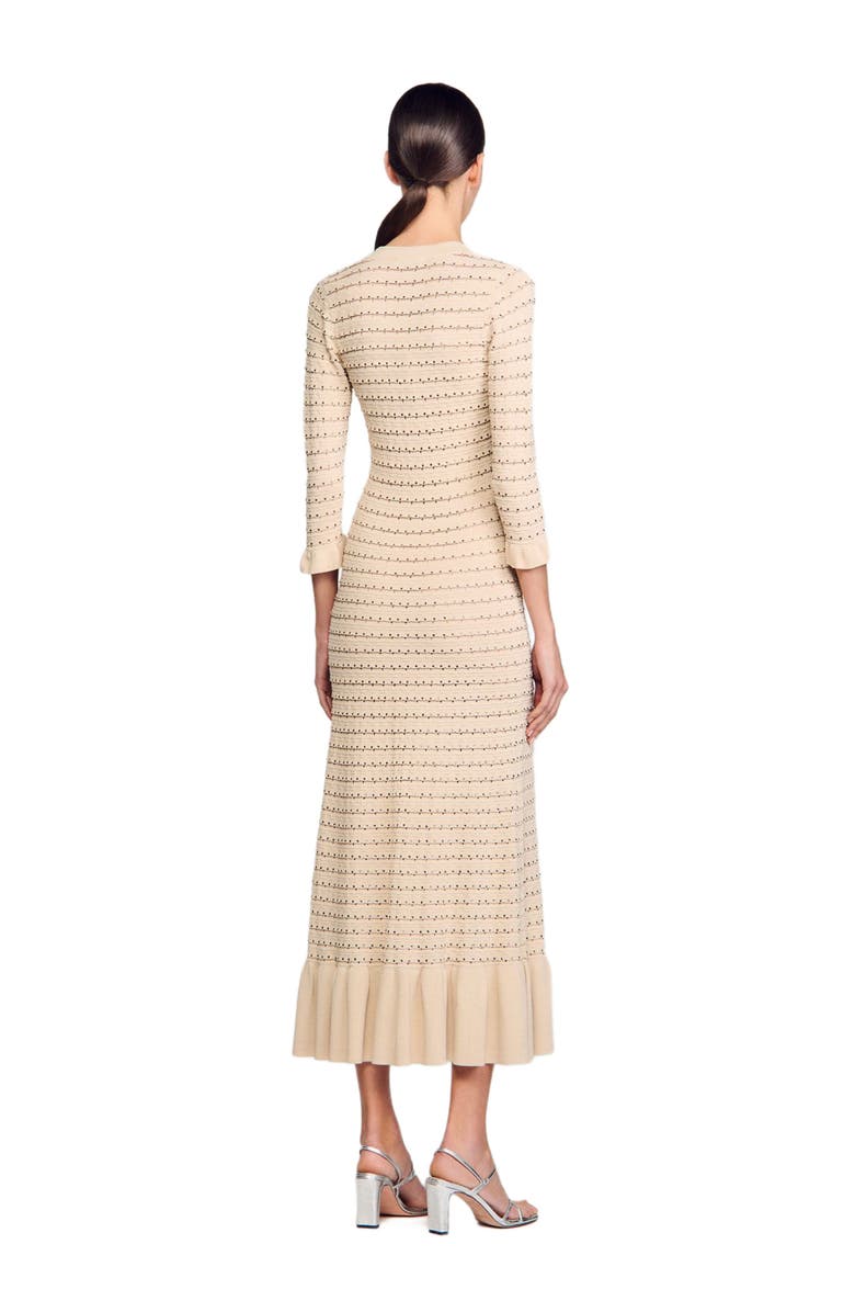 SANDRO Rhinestone knit maxi dress, Alternate, color,