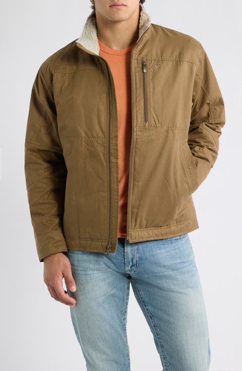 Grizzly Canvas Insulated Faux Shearling Collar Jacket