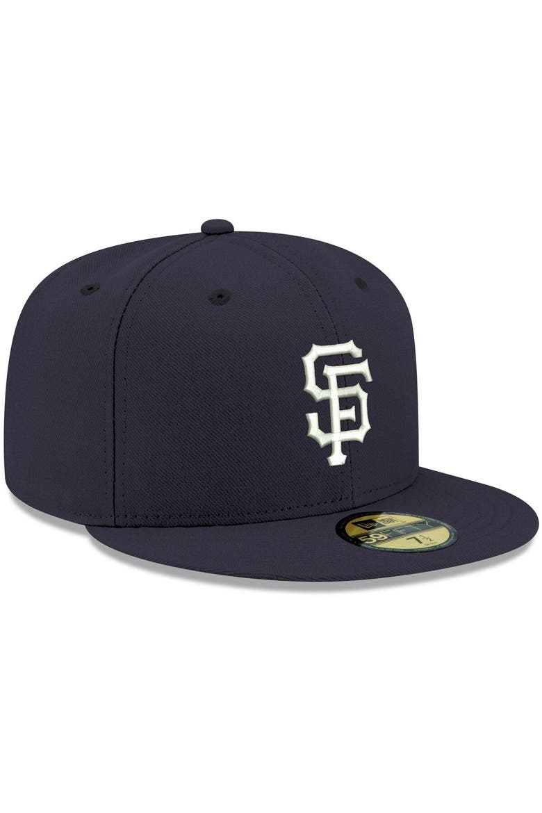 Men's New Era Navy San Francisco Giants White Logo 59FIFTY Fitted Hat, Alternate, color, Navy