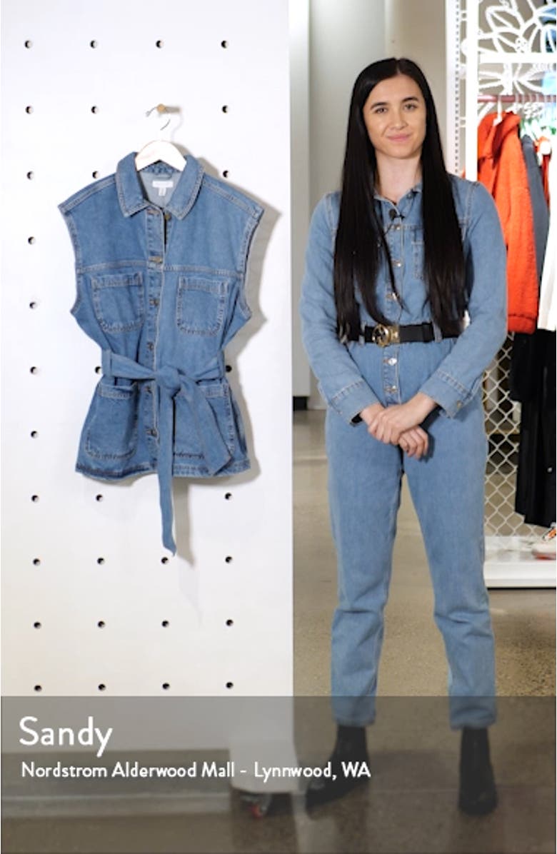 Belted Denim Vest, sales video thumbnail