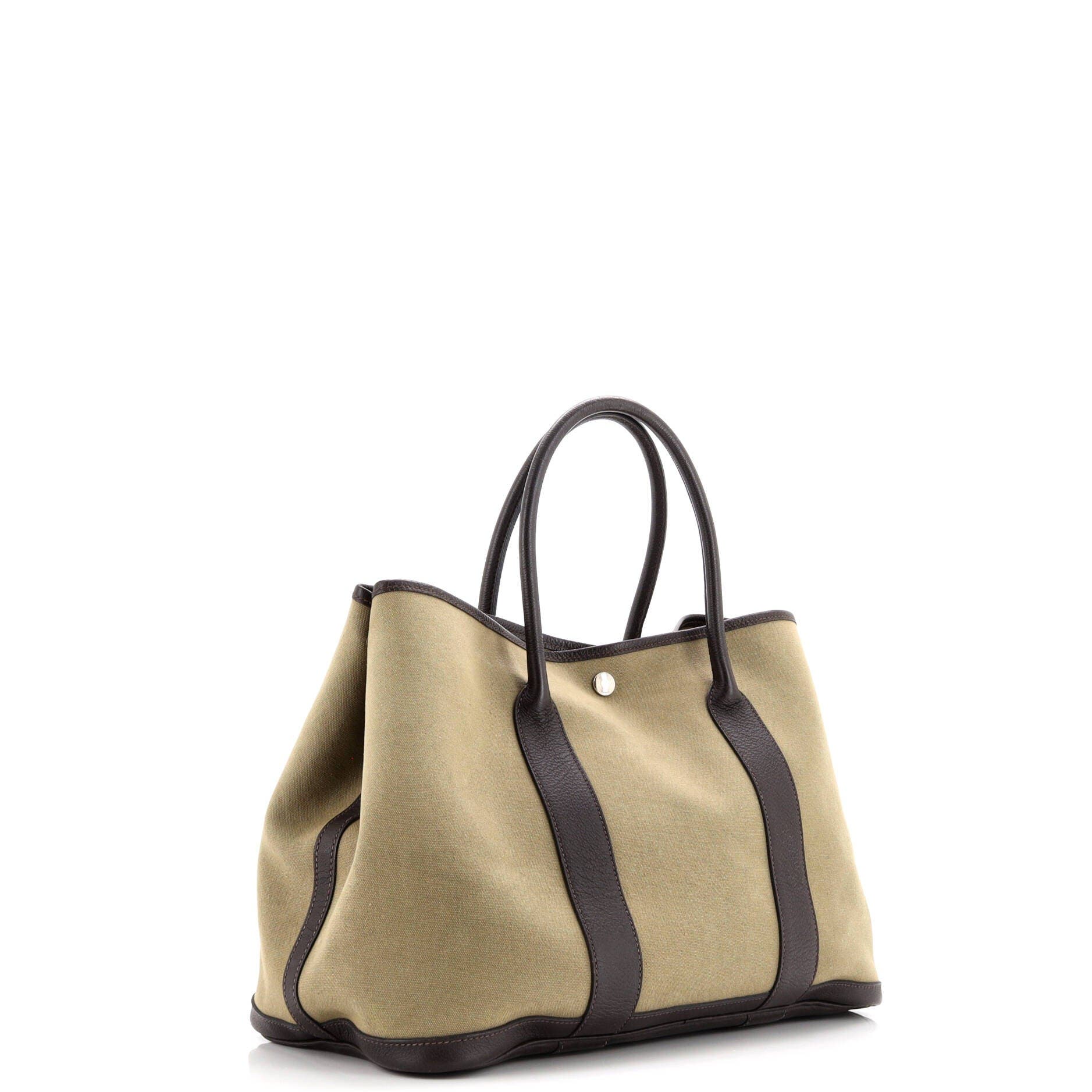 Pre-Owned Hermes Garden Party Tote Toile and Leather 36, Alternate, color, 