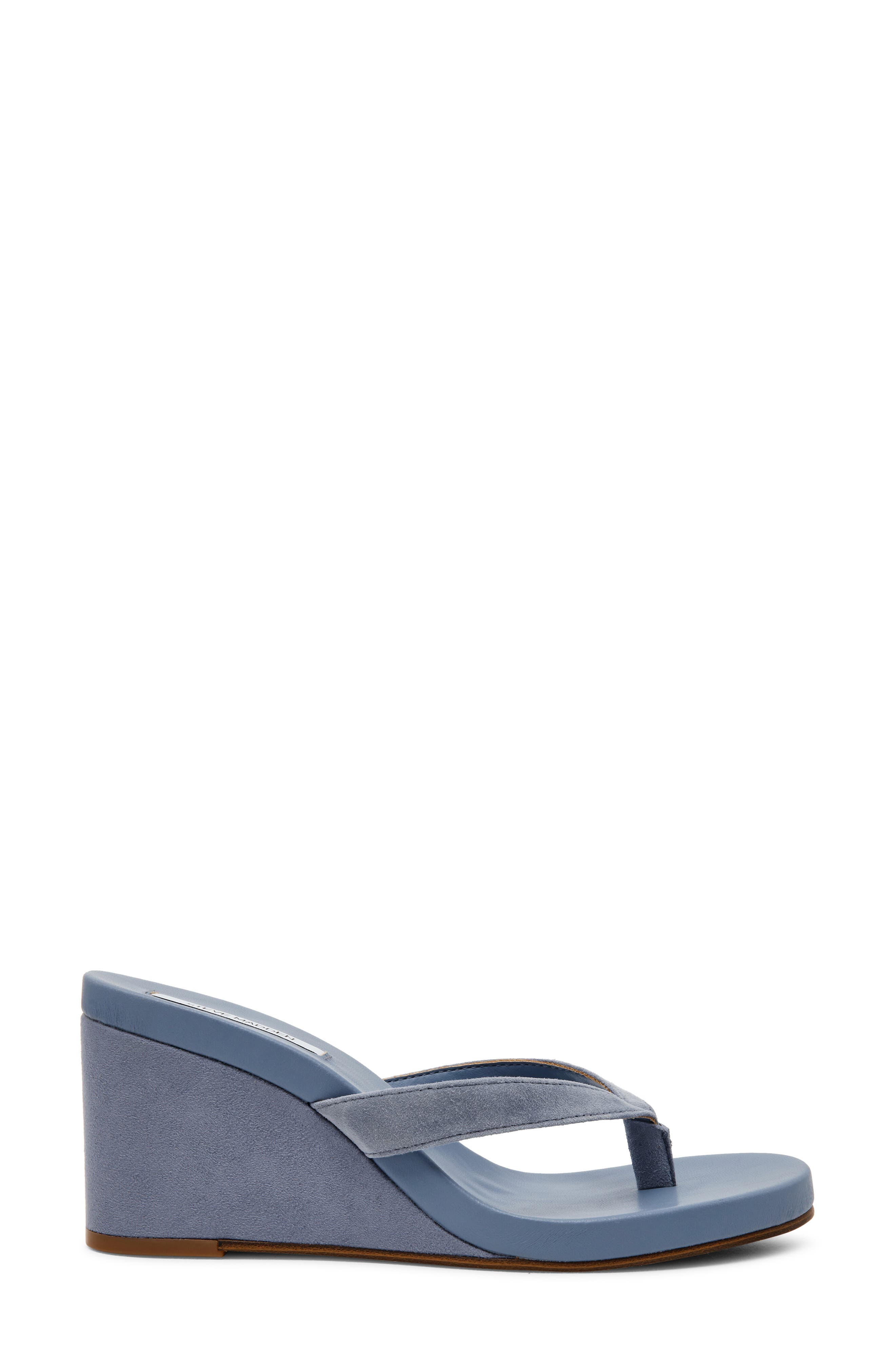 Playing Wedge Sandal, Alternate, color, LIGHT BLUE SUEDE