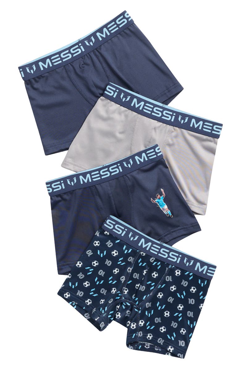 Messi Kids' Assorted 4-Pack Stretch Boxer Briefs, Main, color, 