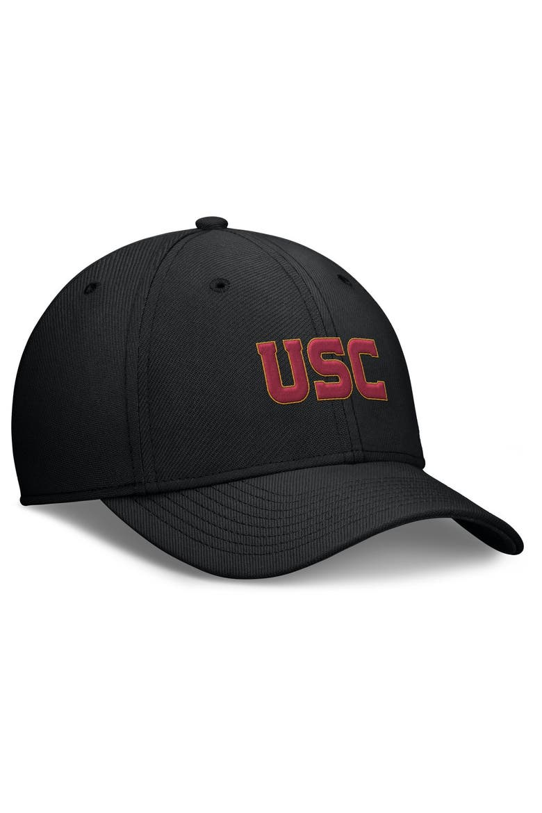Men's Nike Black USC Trojans Rise SwooshFlex Dri-FIT Hat, Alternate, color, Black