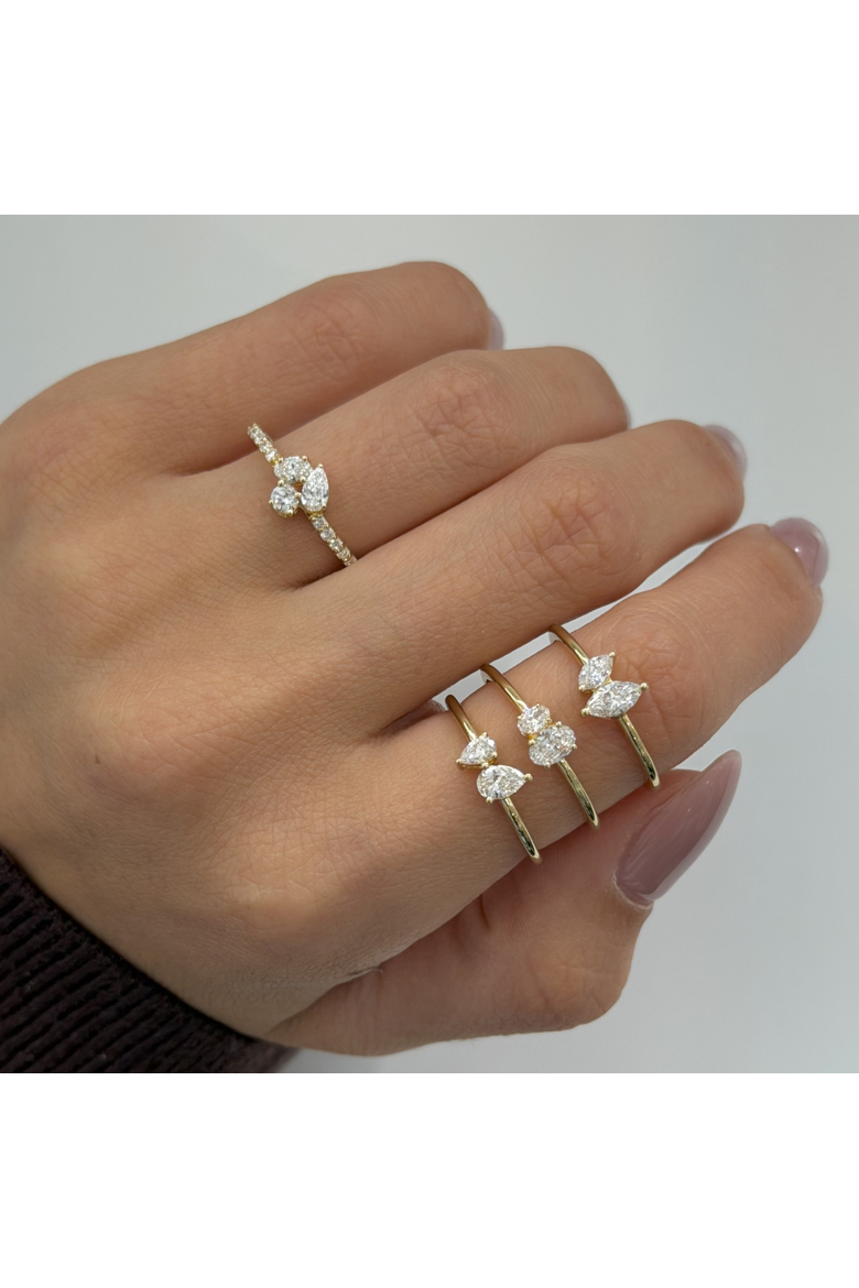 Lab Grown Diamond Double Oval Ring, Alternate, color, Gold