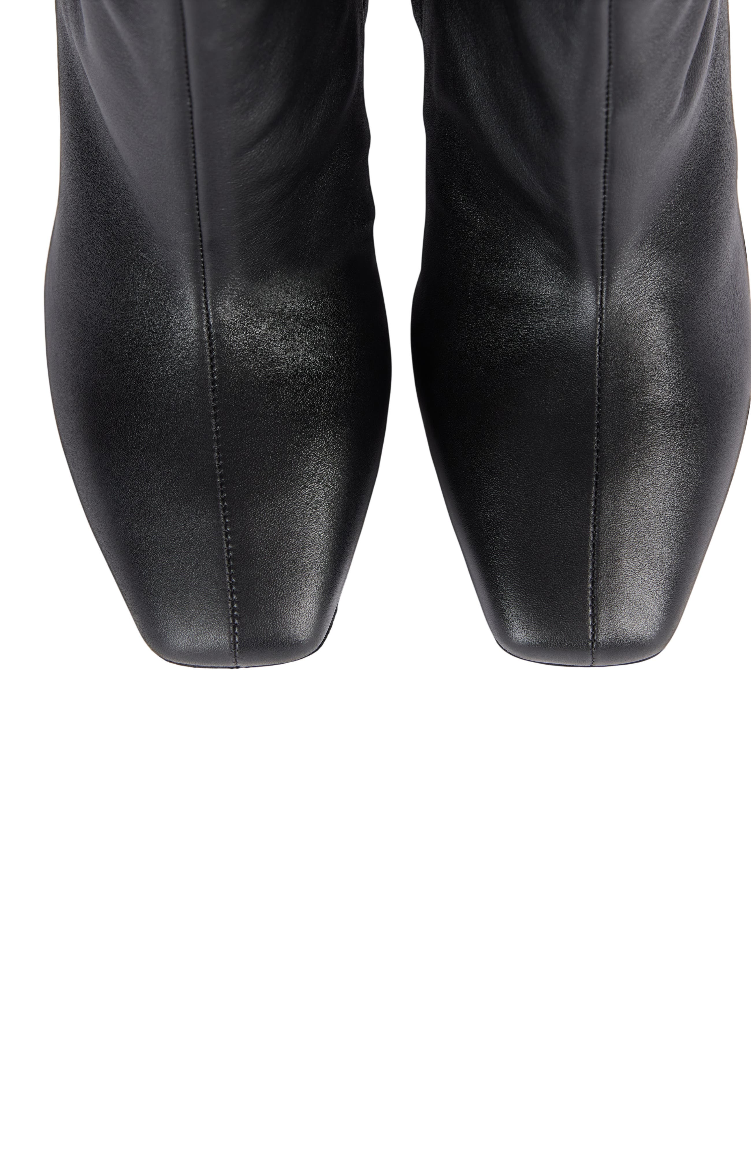 Wedge smooth leather ankle boots, Alternate, color, black