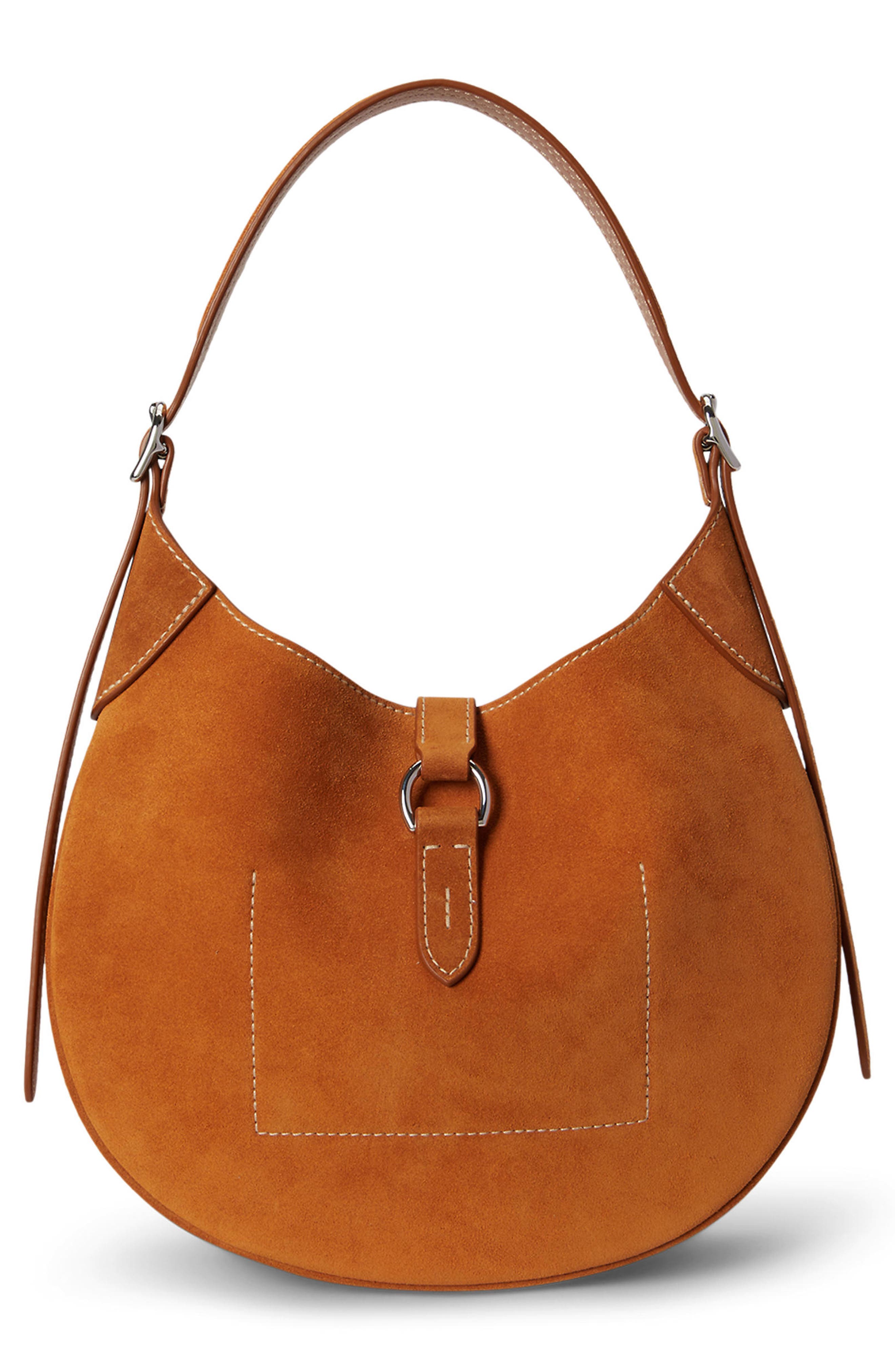 Polo ID Small Suede Shoulder Bag, Alternate, color, TURMERIC