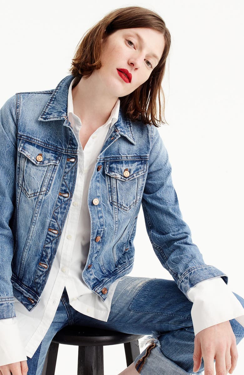 J.Crew Classic Denim Jacket, Alternate, color,