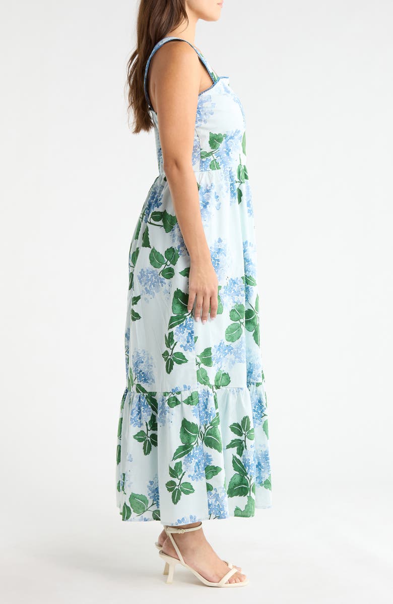 SUGARLIPS Mirla Floral Print Sleeveless Midi Dress, Alternate, color, Blue-Green-Mul