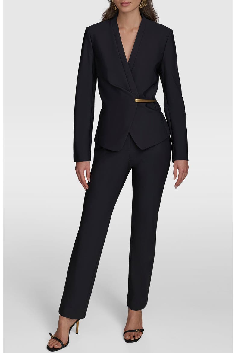 Wrap Blazer, Alternate, color, BLK