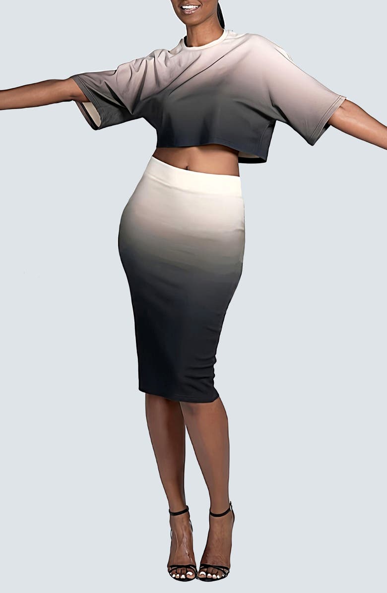 Dai Moda Ombré Perfect Pencil Skirt, Alternate, color, 