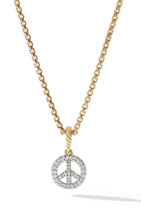 Diamond Peace Sign Pendant