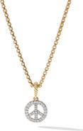 David Yurman Diamond Peace Sign Pendant
