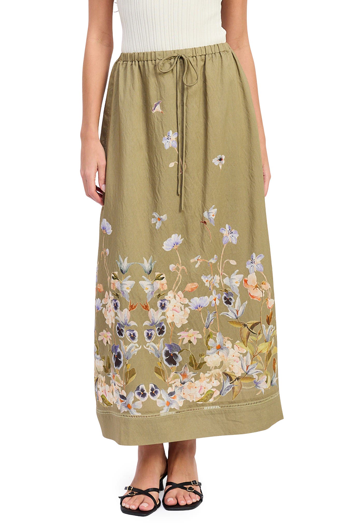 selected OLIVE BLUE FLORAL