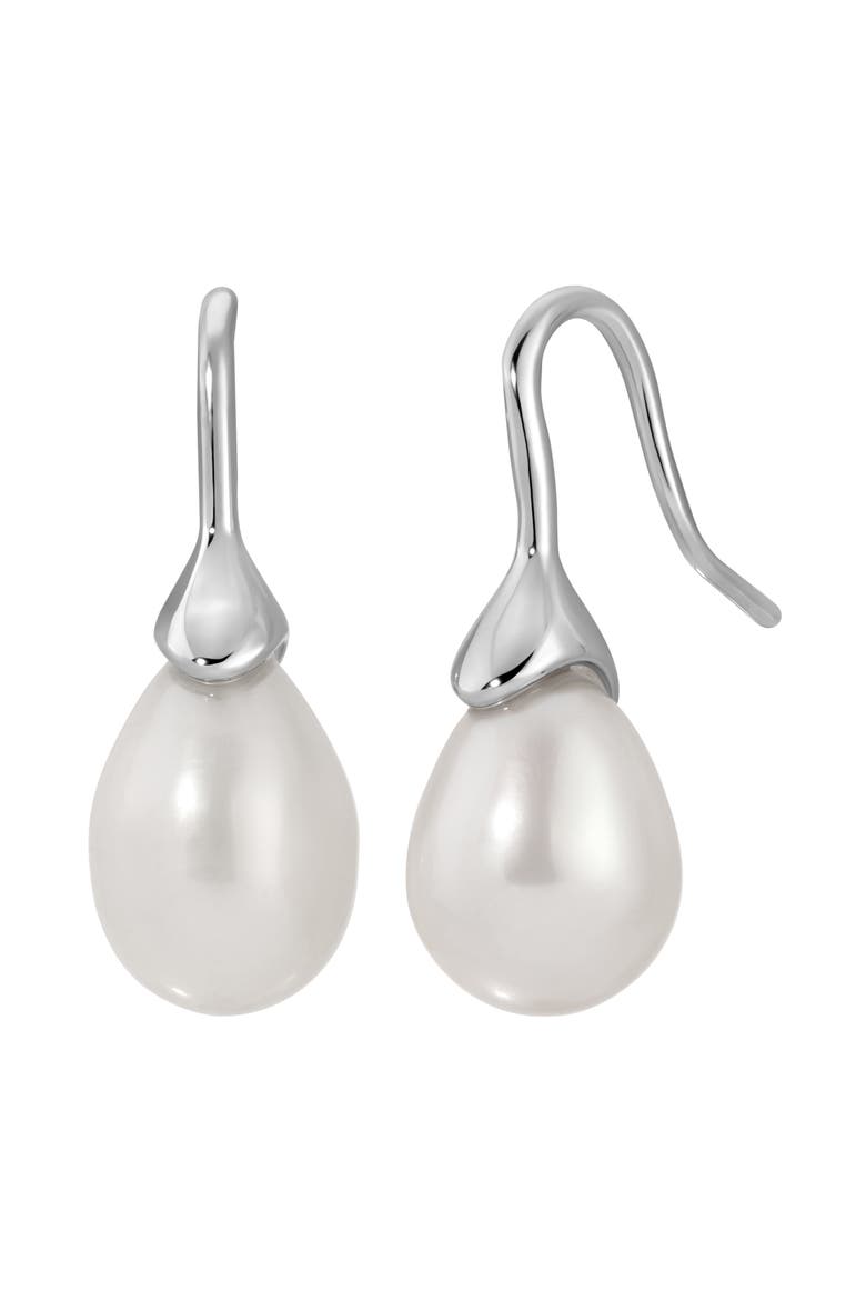 Odette Pearl Earrings, Main, color, Pearl/Silver