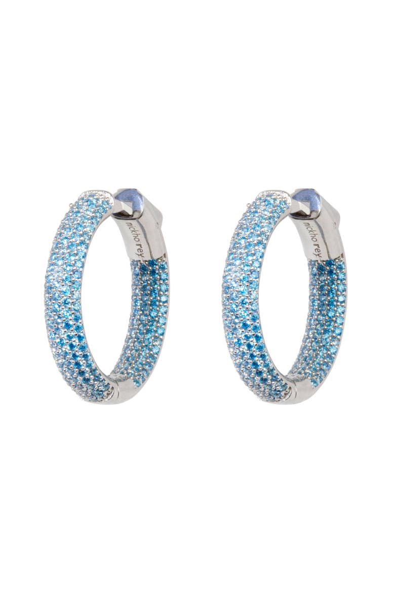 Mini Tire Hoop, Main, color, Blue Topaz/White Rhodium