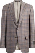 Heritage Gold Tan & Blue Double Check Slub Wool Sport Coat
