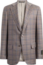 Heritage Gold Tan & Blue Double Check Slub Wool Sport Coat