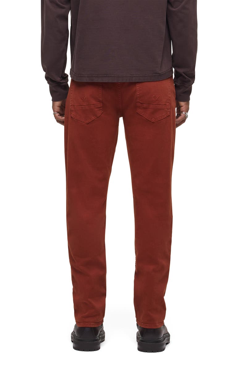 Hudson Jeans Blake Slim Straight Stretch Twill 5-Pocket Pants, Alternate, color, Brick