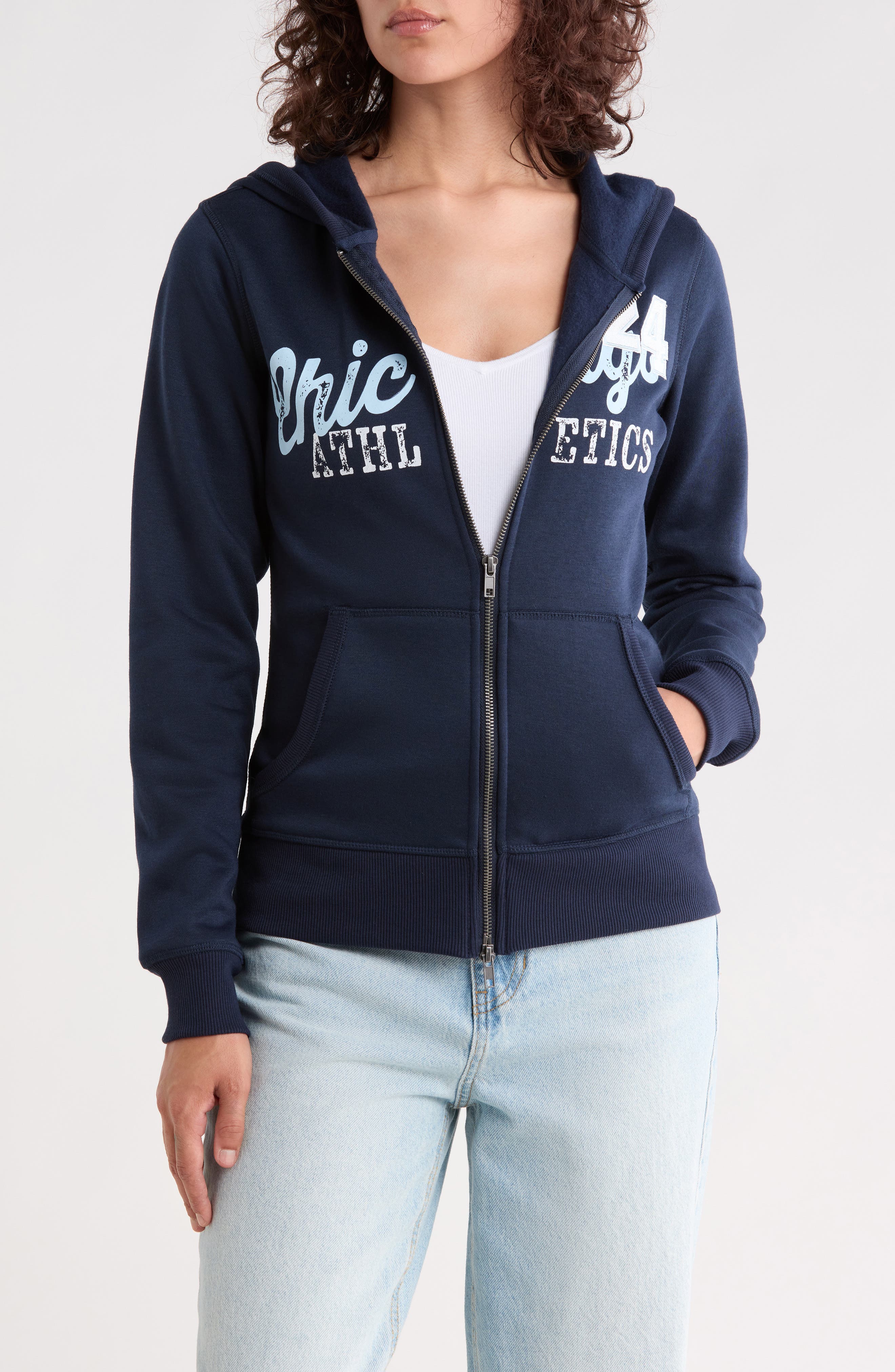 Fitted Zip Up Hoodie