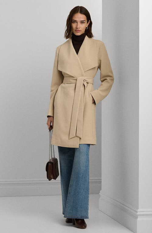 Ralph Lauren Lauren  Drape Front Crepe Jacket In Neutral