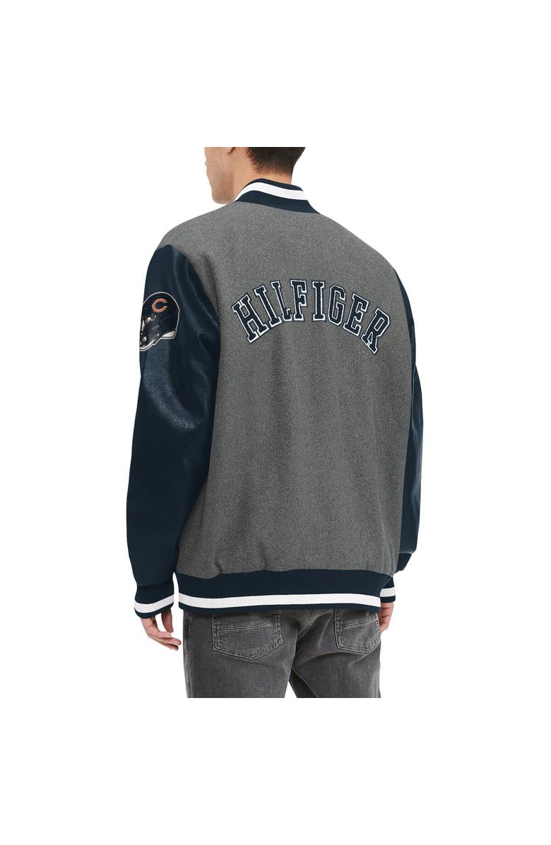 Tommy Hilfiger Men's Tommy Hilfiger Heather Gray/Navy Chicago Bears Gunner Full-Zip Varsity Jacket, Alternate, color, Heather Gray