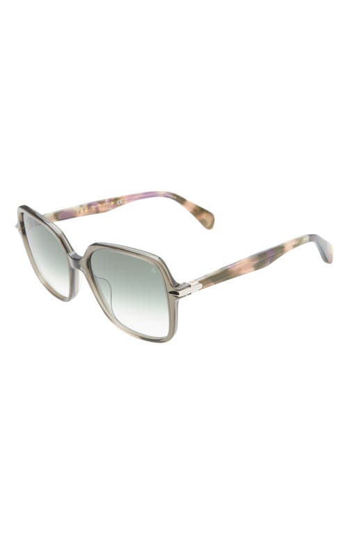Rag & Bone 55mm Gradient Square Sunglasses In Green