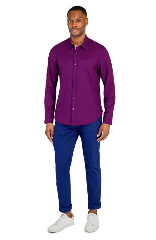 Construct Short Sleeve Geo Woven Long Sleeve Shirt In Red/blue