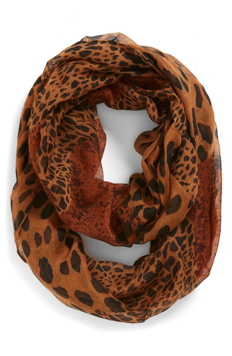 BP. Mixed Leopard Print Infinity Scarf, Main, color,