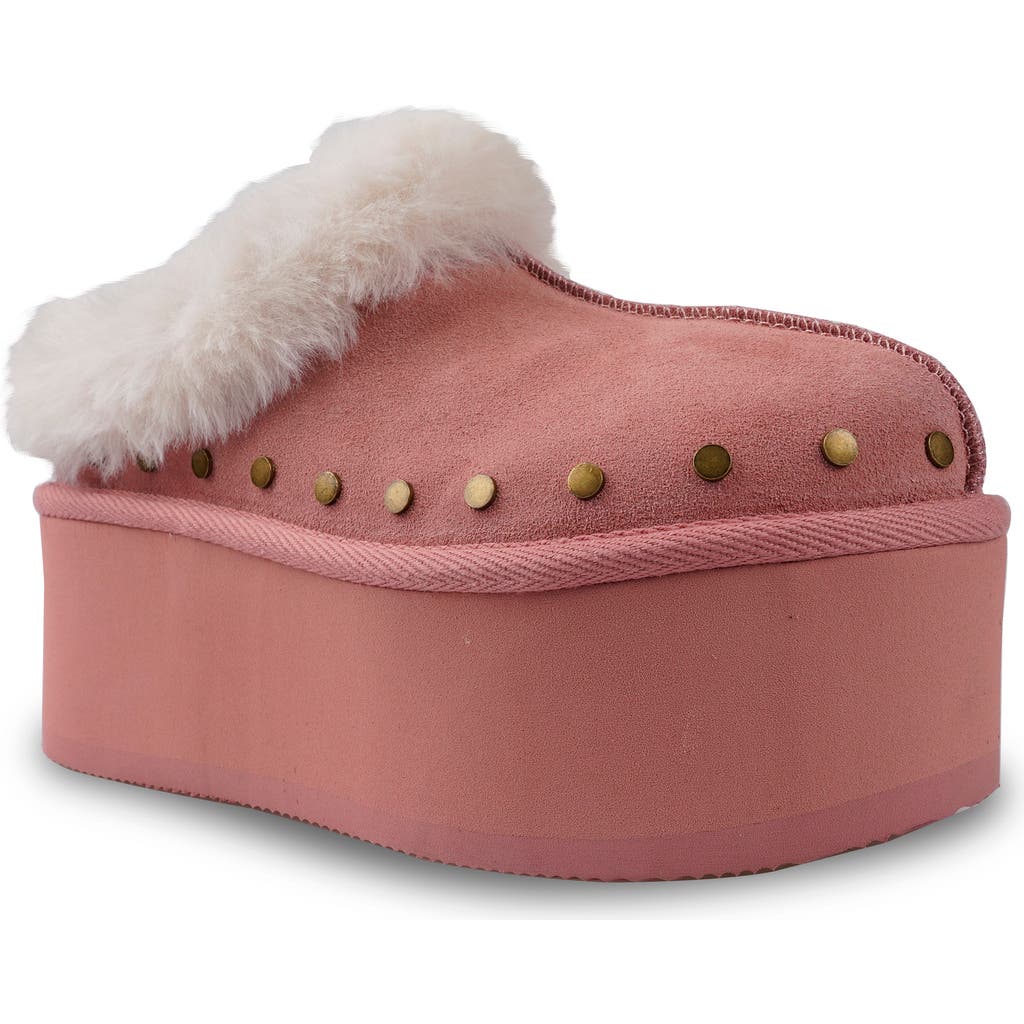Candie's Sabi Faux Fur Platform Slipper in Red