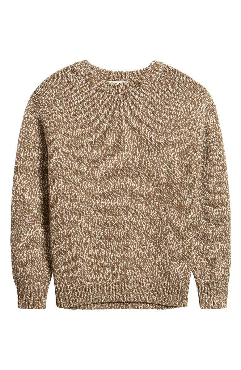 Reformation Finley Organic Cotton Crewneck Sweater, Alternate, color, Shitake Fior Di Latte Marl