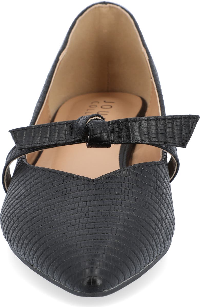 Journee Collection Cait Snake Embossed Pump, Alternate, color, Black