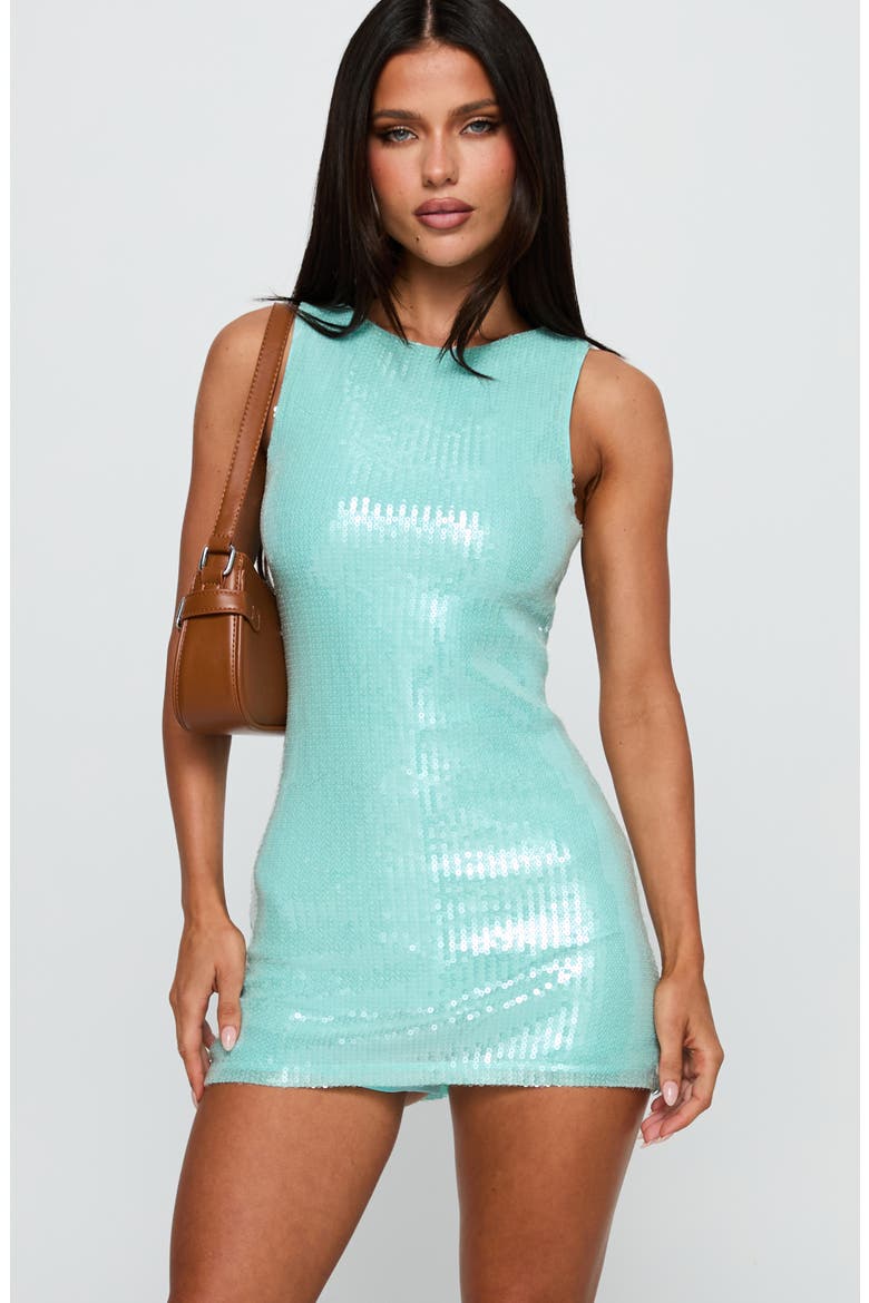 Tumiko Sequin Minidress, Alternate, color, BLUE SPARKLE