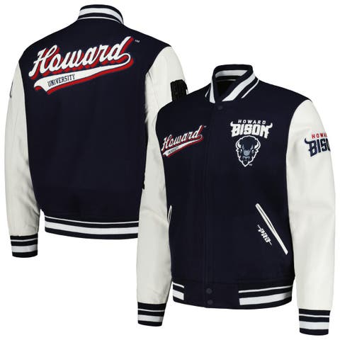 Men's Pro Standard Navy Howard Bison Script Wool Full-Zip Varsity Jacket
